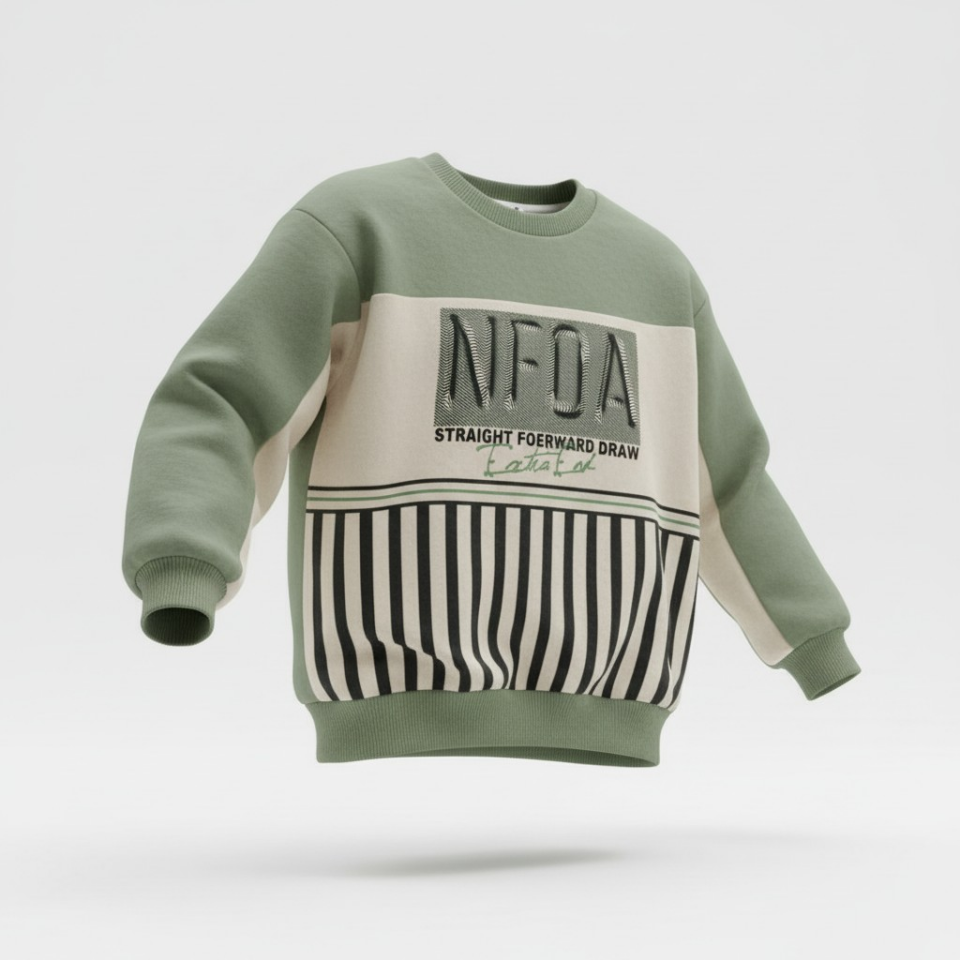 Erkek Çocuk Pamuklu Baskılı Yeşil Eşofman Takımı