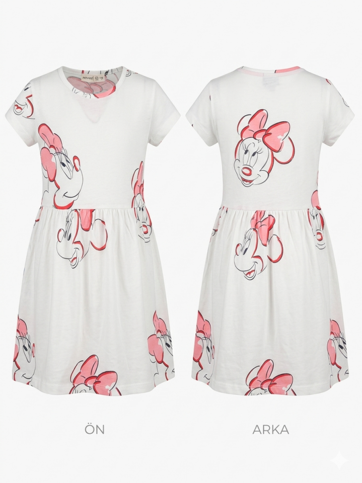 mickey kız çocuk penye elbise