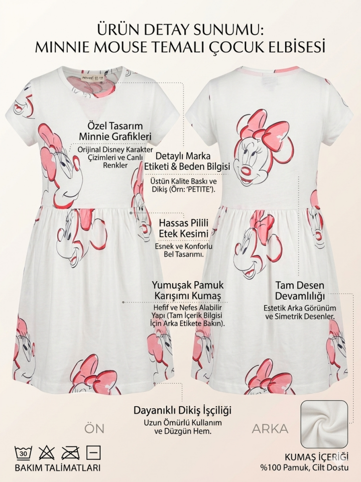 mickey kız çocuk penye elbise