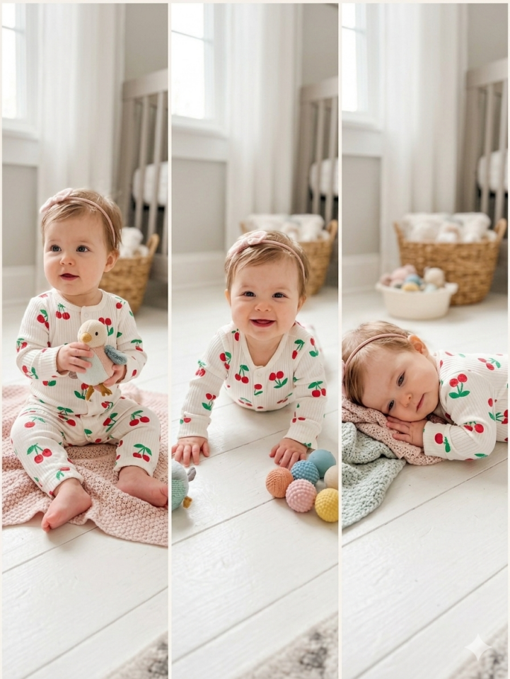 Kız Bebek Tulum Kirazlı
