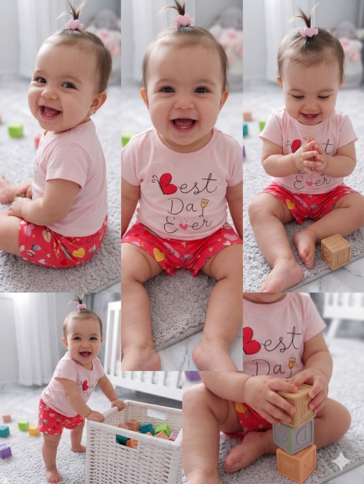 Kız Bebek Şortlu Takım