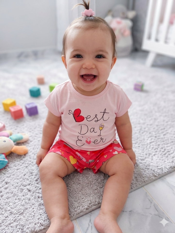 Kız Bebek Şortlu Takım