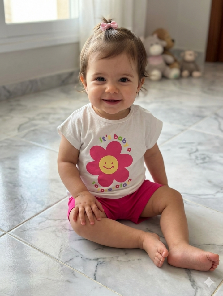 Kız Bebek Şortlu Takım